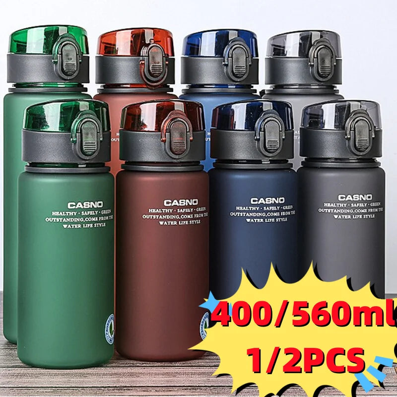 1-2PCS Portable BPA Free Leak Proof Sports&Fitness Frosted Water Bottle High Quality Children and Adults Casual Water Cup - Clikcy