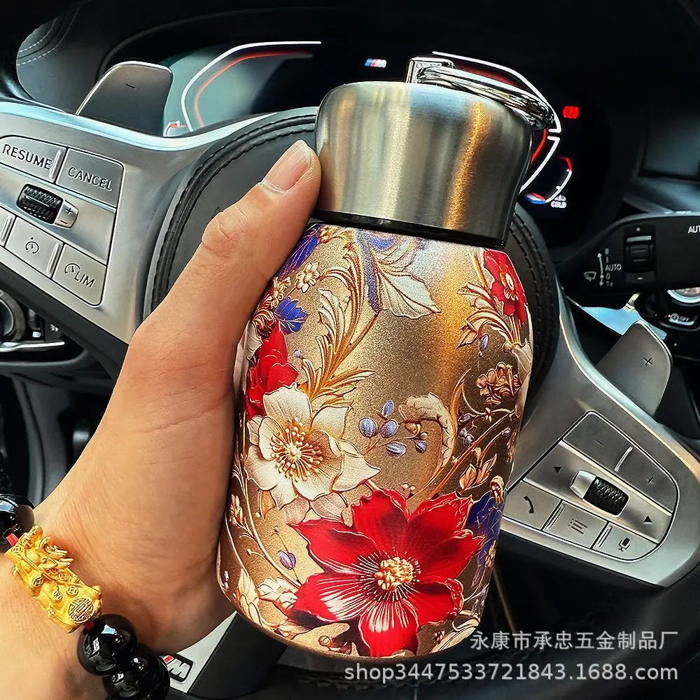 300ml Portable 304 Stainless Steel Insulated Cup Double Wall  Coffee Mug Leak-Proof Mini Water Bottle Outdoor Travel Office - Clikcy