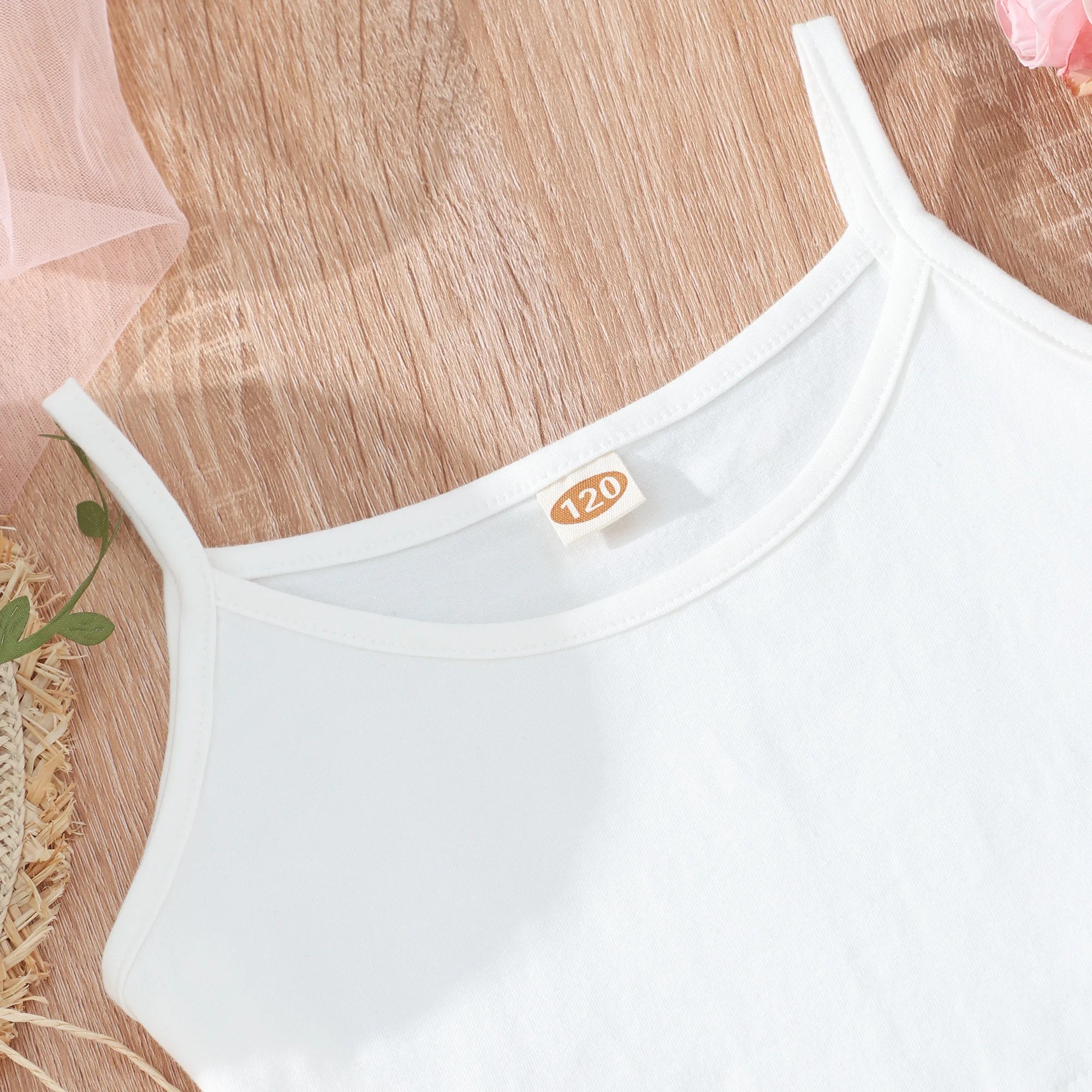 2pcs Girls Crop Cami Tops & Flowers Graphic Ruffled Hem Skirt Set Kids Summer Clothes - Clikcy