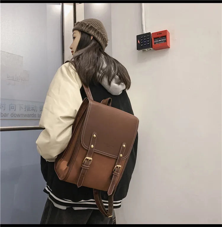 Preppy style women backpack Large Capacity Laptop Bag Casual School Backpacks for Girls patchwork Travel bags for Female totes - Clikcy