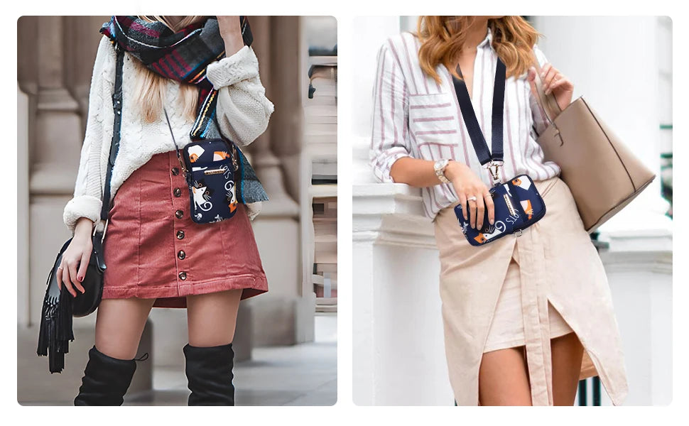 Buylor Nylon Mobile Phone Crossbody Bag for Women Waterproof Sport Wrist Bag Prints Fashion Women's Shoulder Bag Luxury Handbags - Clikcy