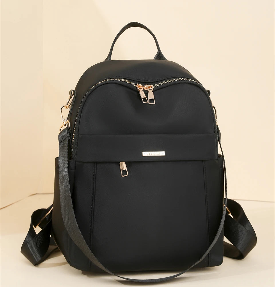 Simple Modern Backpack Women Waterproof Nylon Daypack Large Capacity School Bag Student Lightweight Back Pack Ladies Travel Bags - Clikcy