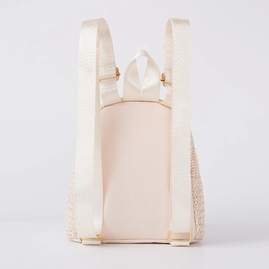 Summer Mini Straw Backpack Bag For Women Woven Handmade Handbag Stylish Ethnic Style Travel Beach Bag Weave Tote Female Rucksack - Clikcy
