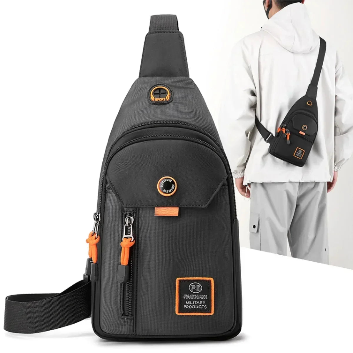 Mens Adventure Sling Backpack - Spacious Rugged for Outdoor Sports Hiking and Travel - Versatile Chest Bag with Multiple Pockets - Clikcy