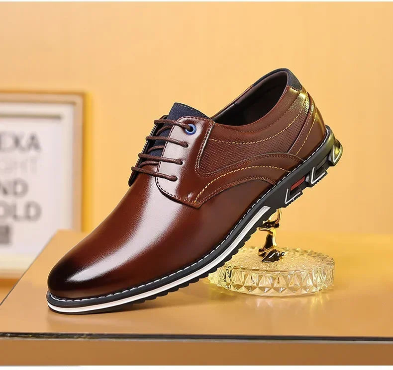 Men's Casual Leather Shoe Spring 2024 Men's Shoes Comfortable Silp on Work Shoes Male Soft Non-slip Loafers Summer Flat Shoe