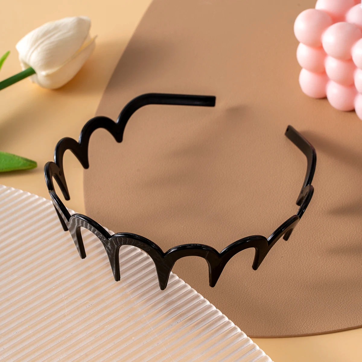Korean Women Hair Comb Headband Plastic U Shape Hair Hoops Fixed Teeth Non-Slip Fluffy Top Hair Bands Headwear Hair Accessories - Clikcy