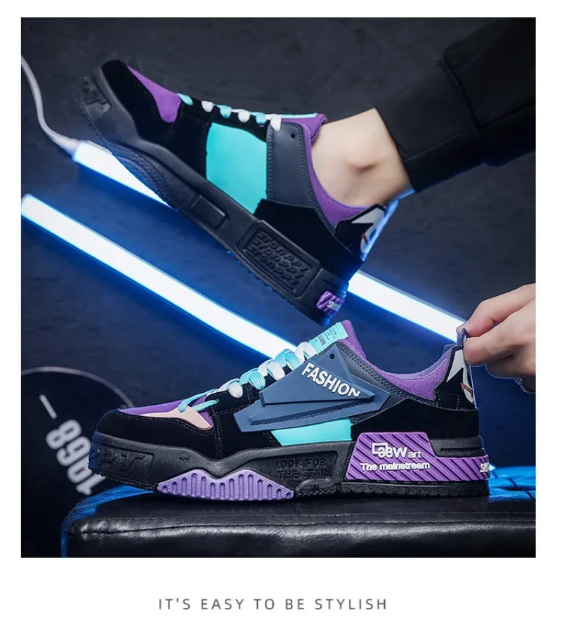 Men's Vulcanize Shoes 2024Designer Fashion Brand Sneakers Luxury Male Flat Platform Lace Up Casual Shoes for Men Tenis Masculino