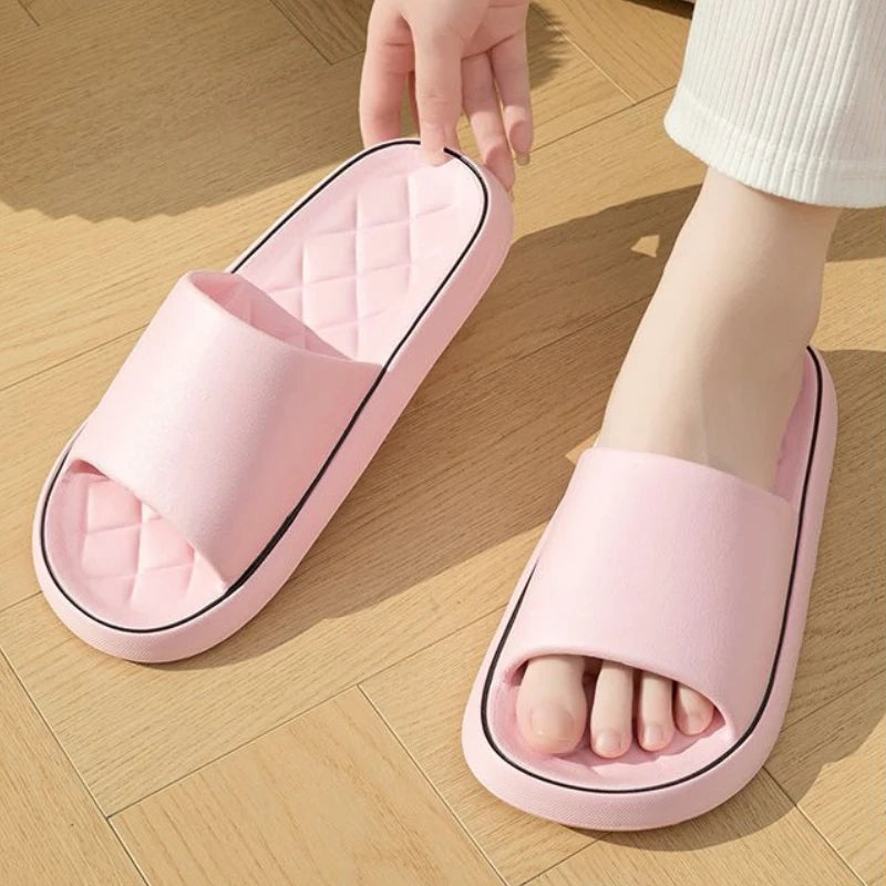 Plus Size 47 48 49 Super Light Soft Men Slippers Simple Couple's Slides EVA Elastic Shoes Colorful Indoor Bathroom Slippers - Clikcy