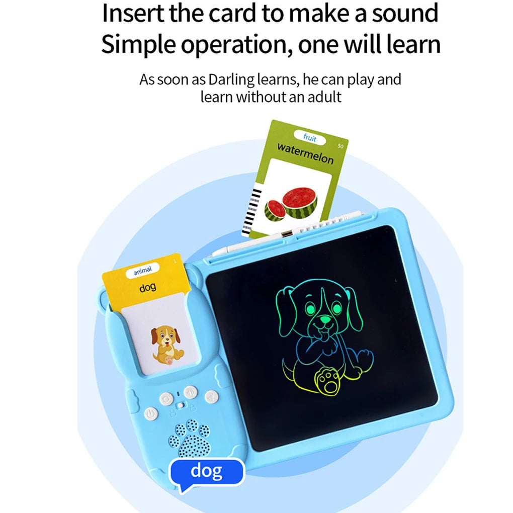 2 in 1 Talking Flash Cards LCD Writing Tablet Board Pad Toy Learning Education Preschool Montessori Speech Therapy Autism Toys - Clikcy