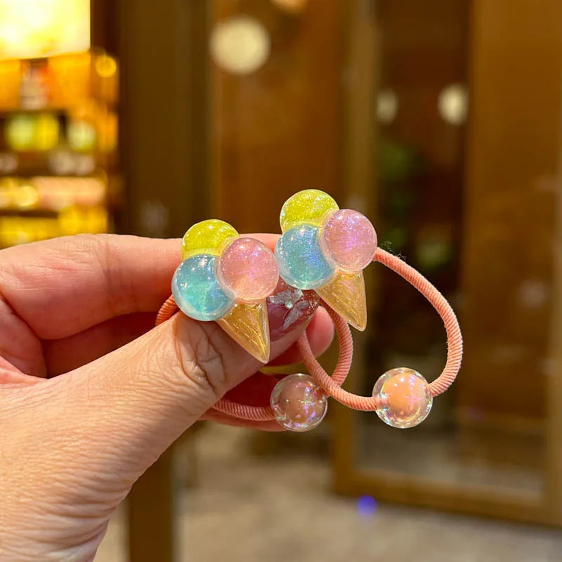 2PCS Lovely Rainbow Elastic Hair Bands for Girls Children's Hair Accessories Baby Headwear Ties Flexible And Stylish - Clikcy