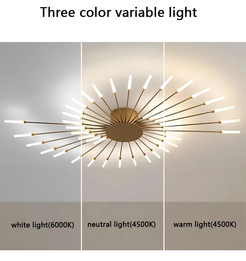 Modern Creativity Fireworks Led Ceiling Lights Living Dining Room Ceiling Chandeliers Lighting Bedroom Luster Lamps Luminaire - Clikcy