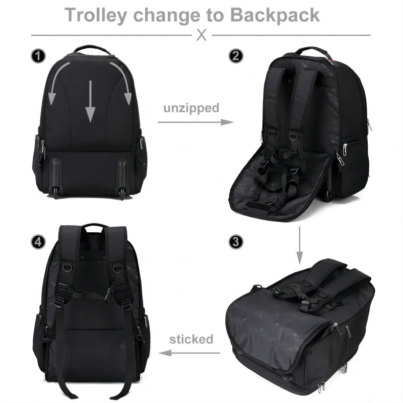 OIWAS Travel Bag on Wheels Men's Trolley Backpack Business Large Capacity Gym Sport Bags Travel Luggage Sets For Women Teens - Clikcy