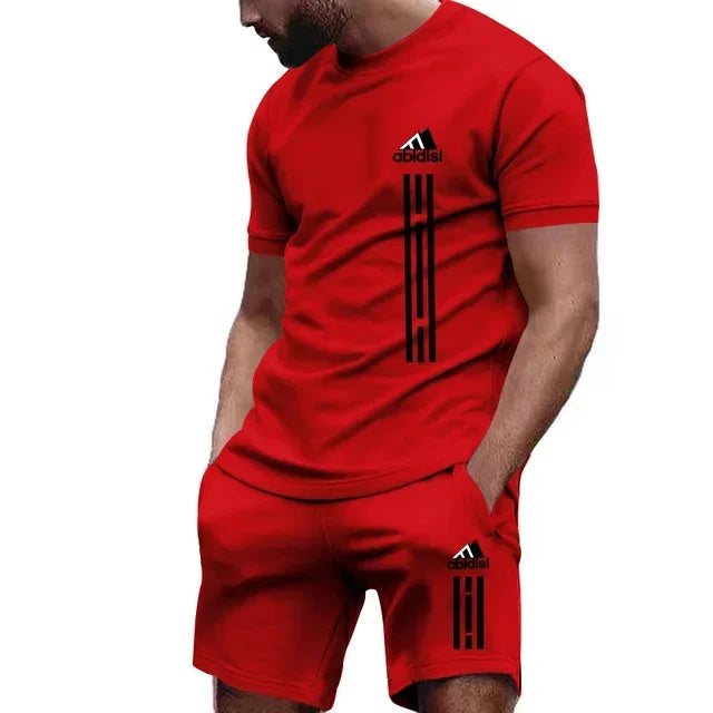 Summer Men's Sets Fashion Tracksuit Men Short Sleeve T Shirts+Sport Shorts Suit Men Casual Men Clothing Mens Joggers Sets M-3XL - Clikcy
