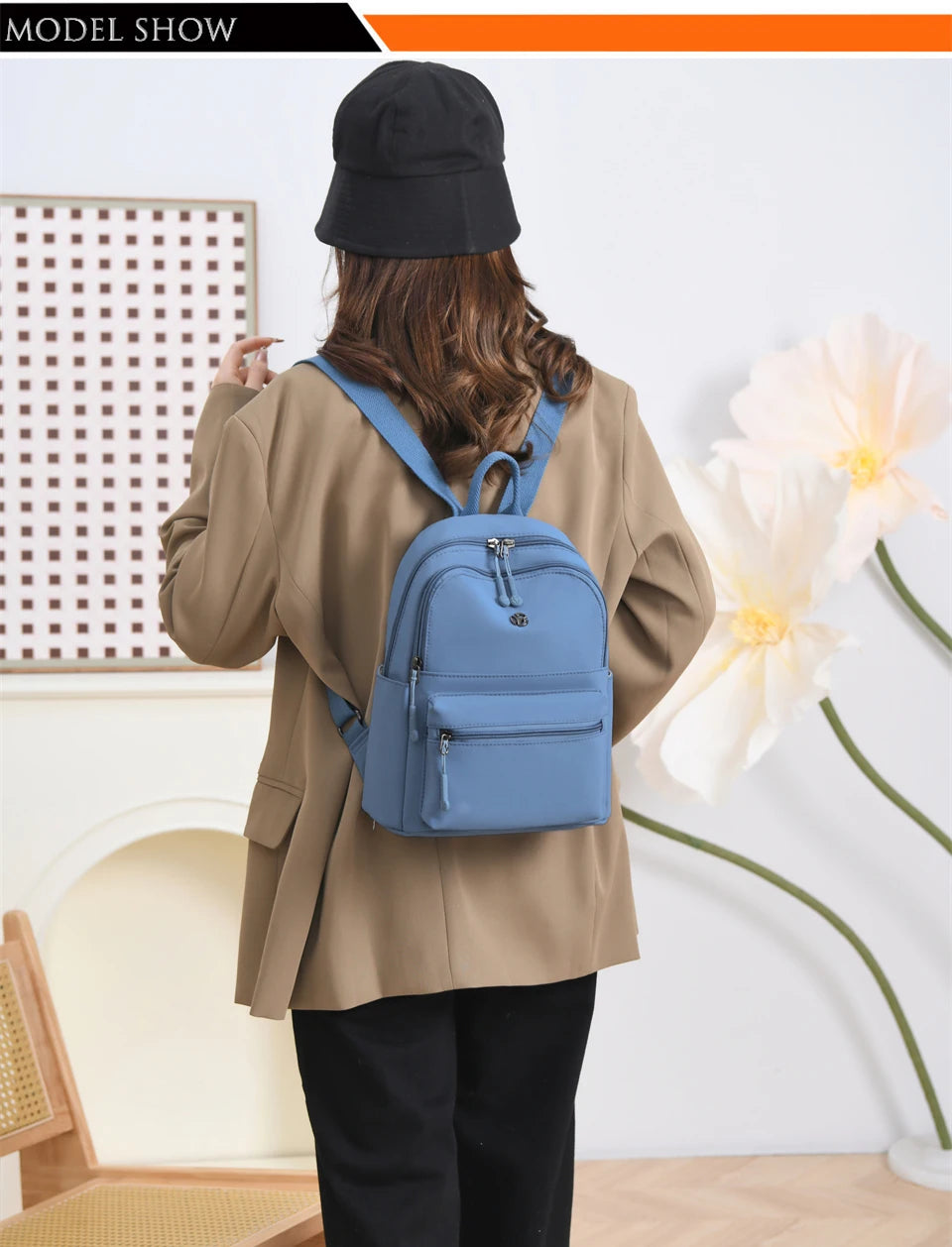 Casual Multi Pockets Backpacks for Women Waterproof Nylon Daypack Women Lightweight Back Pack Ladies Large Capacity Travel Bags - Clikcy