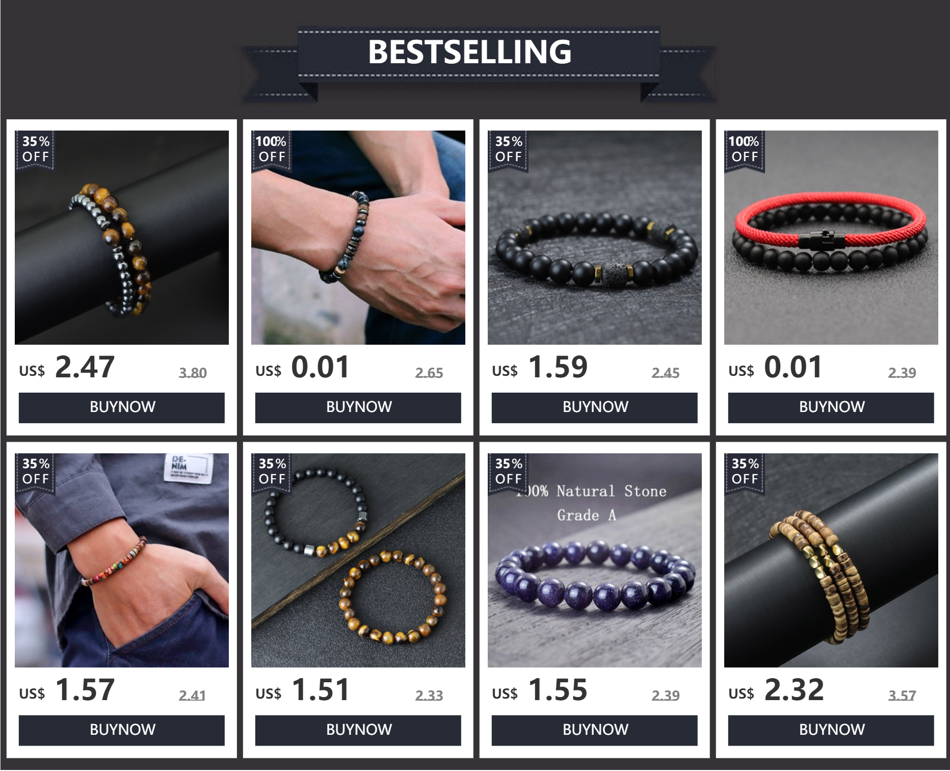 Simple Style Genuine Natural Stone Bracelet For Men Viking Pirate Compass Braclet Tiger Eyes Strand Braslet Leisure Accessories - Clikcy