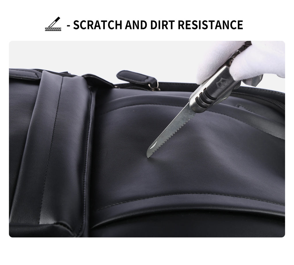 Leather Backpack for Men, 14 inch Laptop Backpack, Travel Daypack with USB Port, Water Resistant Leather Business Daypack - Clikcy