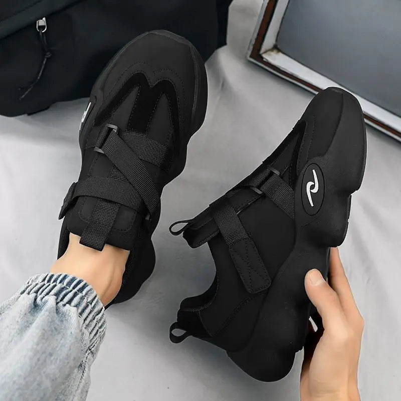 Summer Cool Man Shoes 2024 New Fashion Black Platform Sneakers Chunky Shoes Casual Y2k Trainers for Men