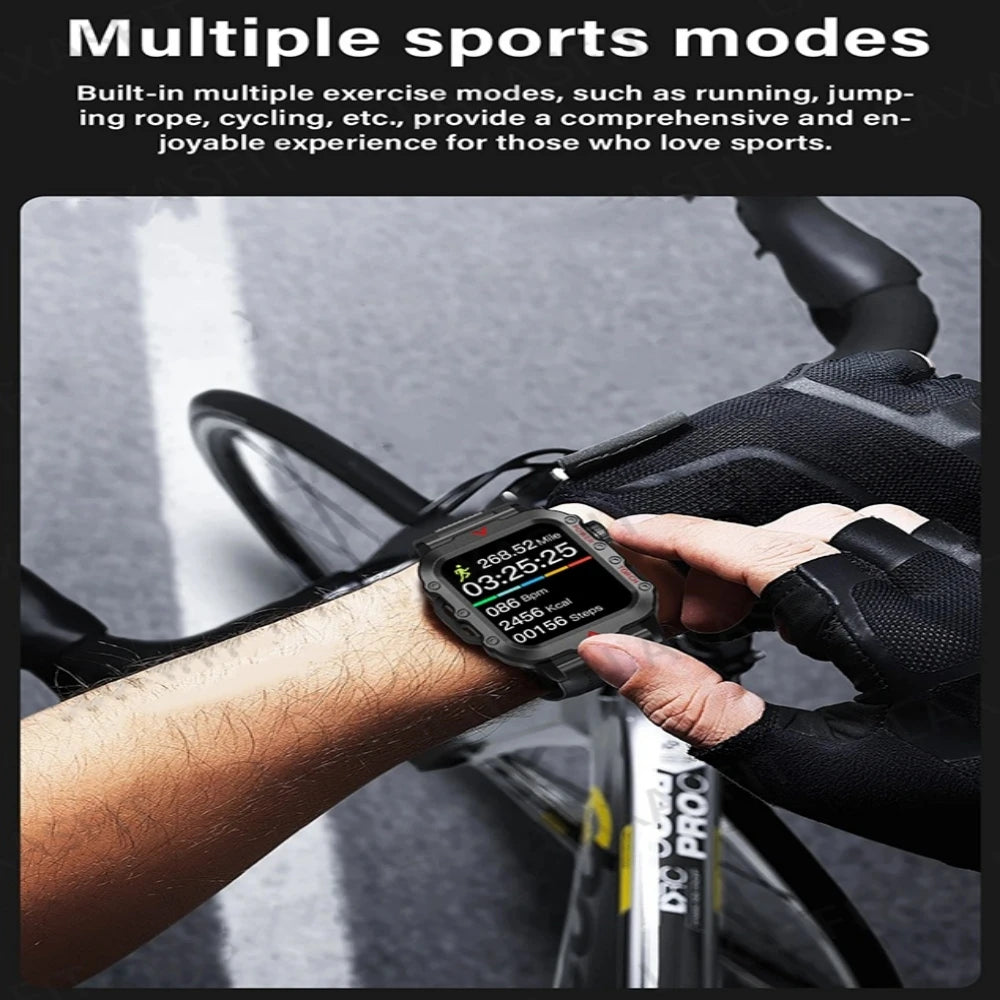 Outdoor Smartwatches For Huawei Xiaomi Connect Phone Men Flashlight Weather Distance Message Sport Tracker Bluetooth Smart Watch - Clikcy