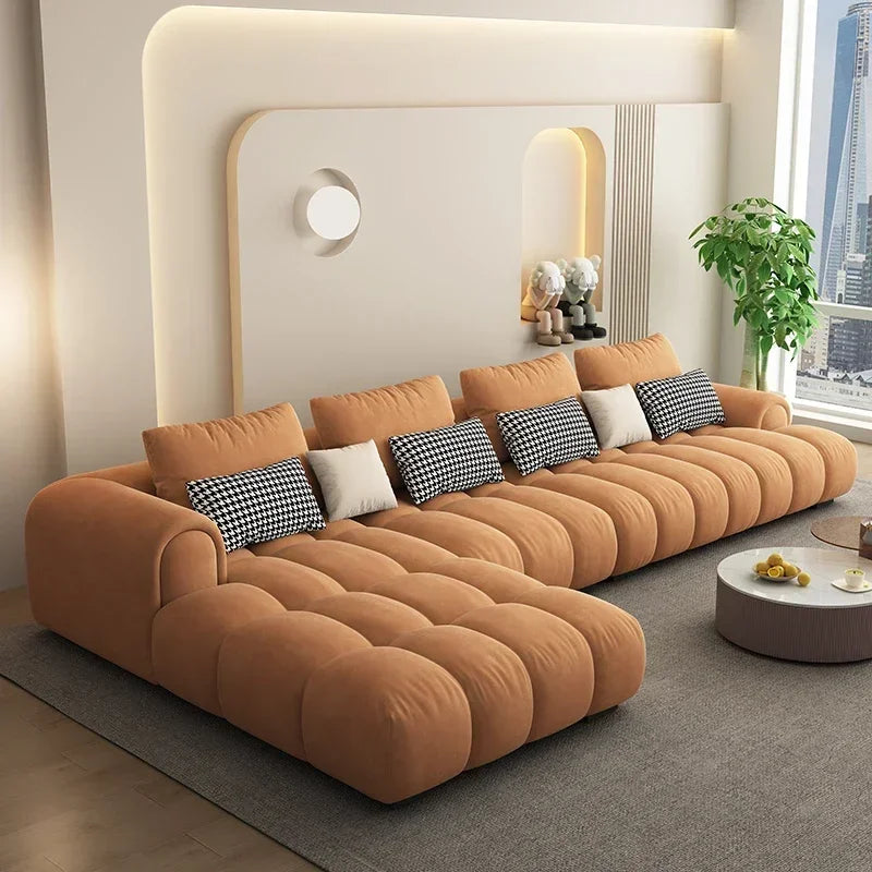 Large Filler Beige Sofas Wood Design Reclining Designer Luxury Couch Lounges Modular Nordic Divano Soggiorno Unique Furniture - Clikcy