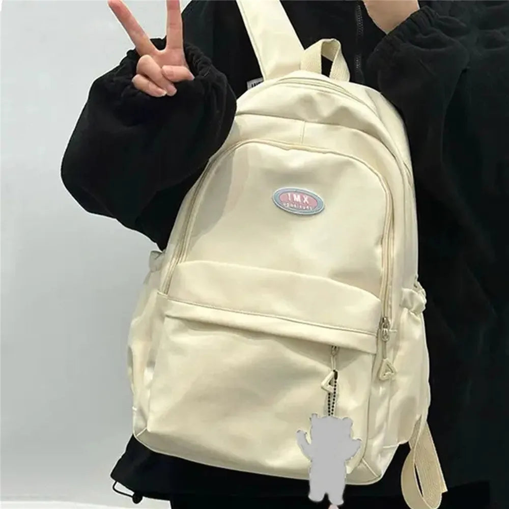 Cute Large Capacity Backpack Shoulder Bag Bookbags Nylon Travel Knapsacks Kawaii Candy Color Student Daily Zipper School Bags - Clikcy