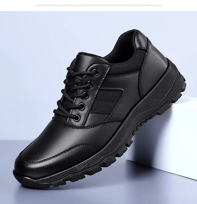 New Platform Cow Leather Casual Sneakers for Men Designer Autumn Winter Cotton Black Outdoor Men's Sports Shoes Zapatos Hombre - Clikcy