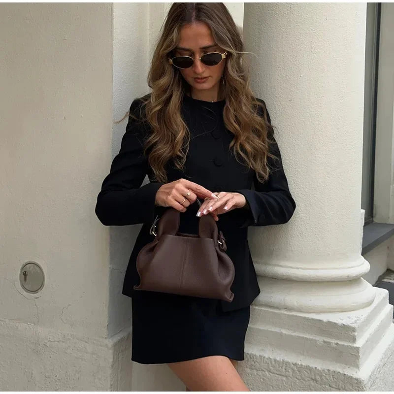 2025 Spring Elegant White French Style Socialite Suit Jacket Cross-Border Independent Station New Model Fashionable Skirt Set - Clikcy