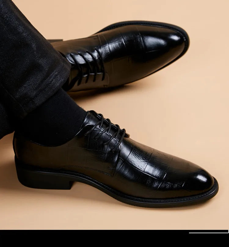 New Black Men Suit Shoes Party Men's Dress Shoes Italian Leather Zapatos Hombre Formal Shoes Men Office Sapato Social Masculino
