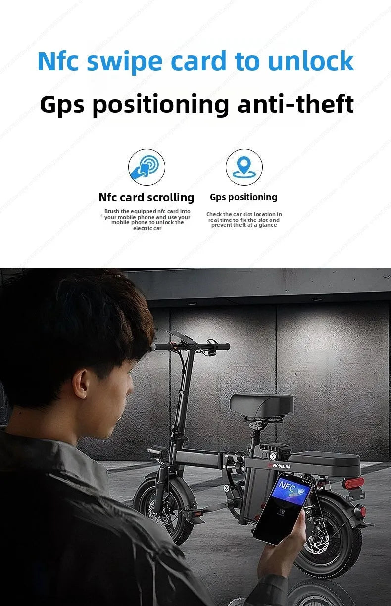 Aluminum alloy electric bicycle, ultra lightweight, portable, compact, foldable, lithium battery electric bike - Clikcy