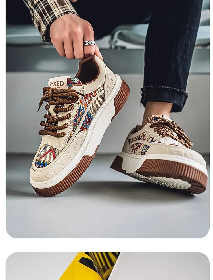 Men's Shoes 2025 New Trend Printed Fashion Shoes All Kinds of High Sense Board Shoes Daily Wear Street Casual Shoes - Clikcy