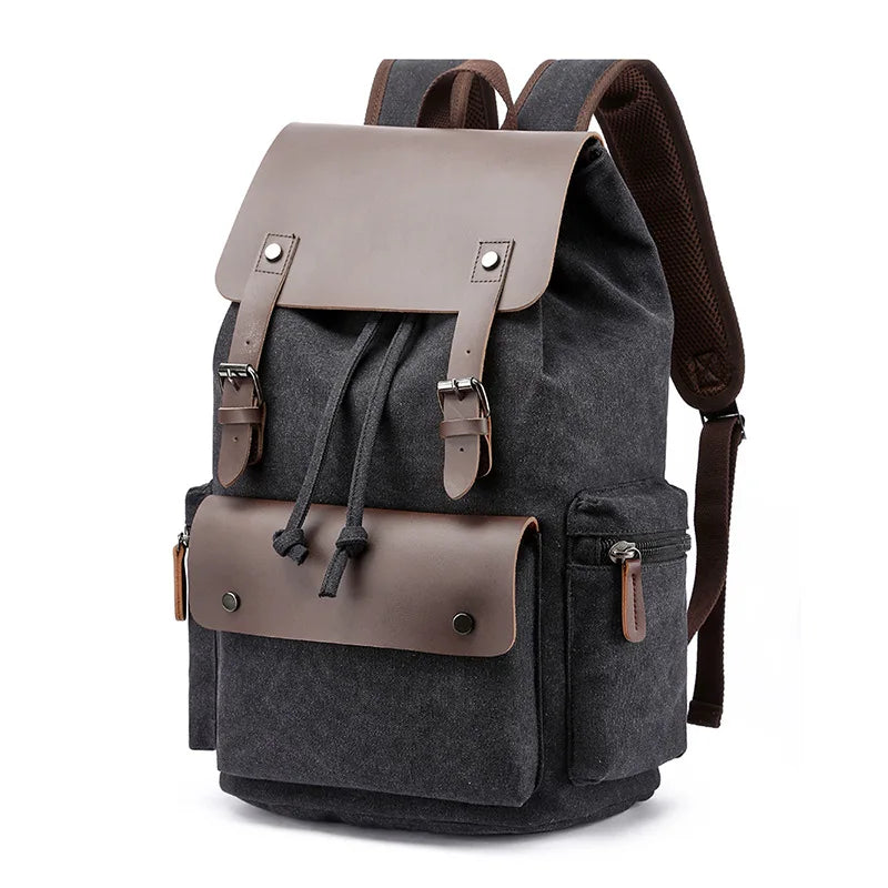 NEW Men's Backpack Vintage Canvas Backpack School Bag Men's Travel Bags Large Capacity Backpack Laptop Backpack Bag High Qualit - Clikcy