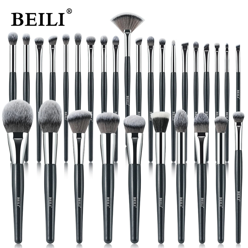 BEILI Professional Makeup Brushes 9/15/30Pcs for Foundation Contour Eyeshadow Blending Synthetic Hair Cosmetics Brush Set - Clikcy