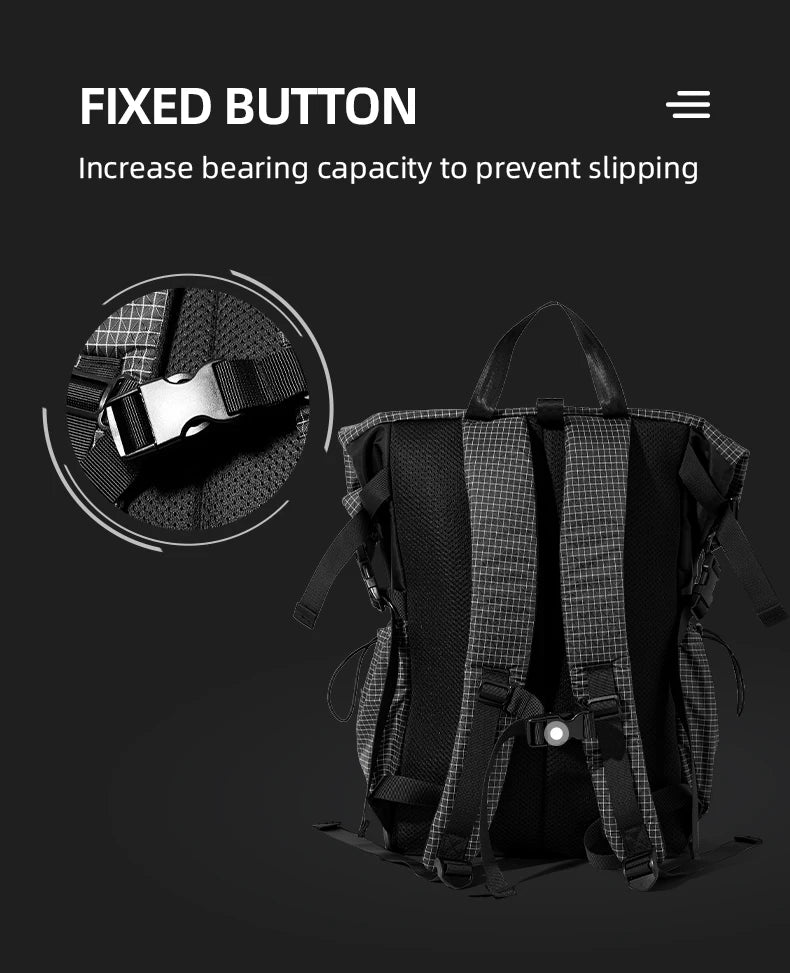 Men's Backpack Roll Top Travel Expandable Large Capacity Backpack Waterproof Outdoor Motorcycle Riding Hike Sports Bags - Clikcy