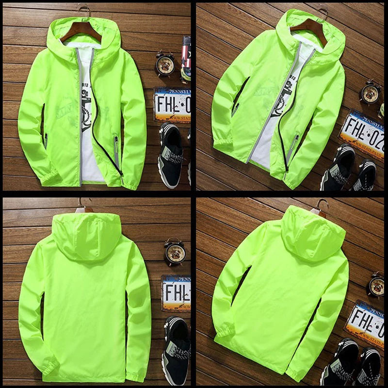 Ripper Spitfire Zombie Wheels Bomber Men Jacket Plus Size Thin Windbreaker Skin Ultra Light Slim Fit Pilot Hooded Coat Cycling - Clikcy