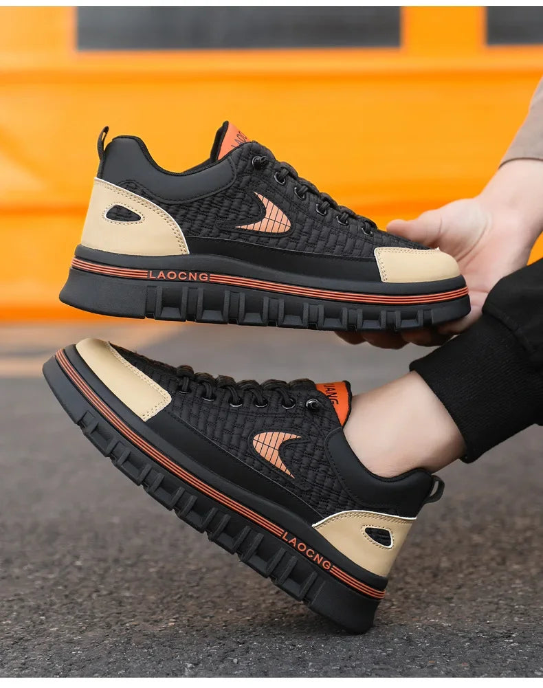 Spring and Autumn paragraph Men Chunky Sneakers Fashion Non-slip  Men's Sneakers comfortable Casual Board Shoe