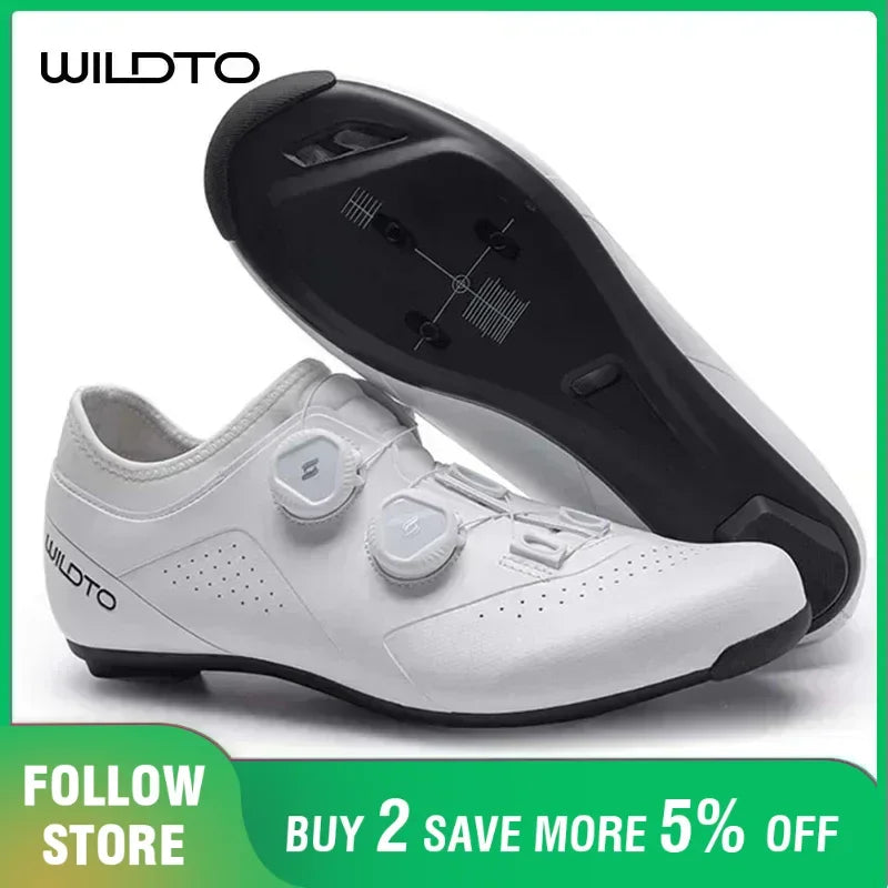 WILDTO Cycling Shoes Mens Road Bike Shoes Flat Speed New Hardness9 Glass Fiber Professional Cycling Sneakers SPD Cleats Footwear - Clikcy