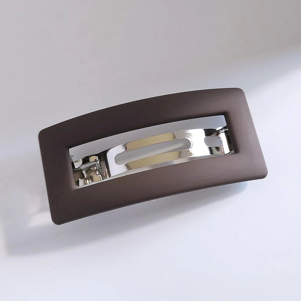 Simple Matte Spring Hair Clip Elegant Rectangle Frosted Barrettes Hairgrips For Ponytail Holder Female Summer Headdress - Clikcy