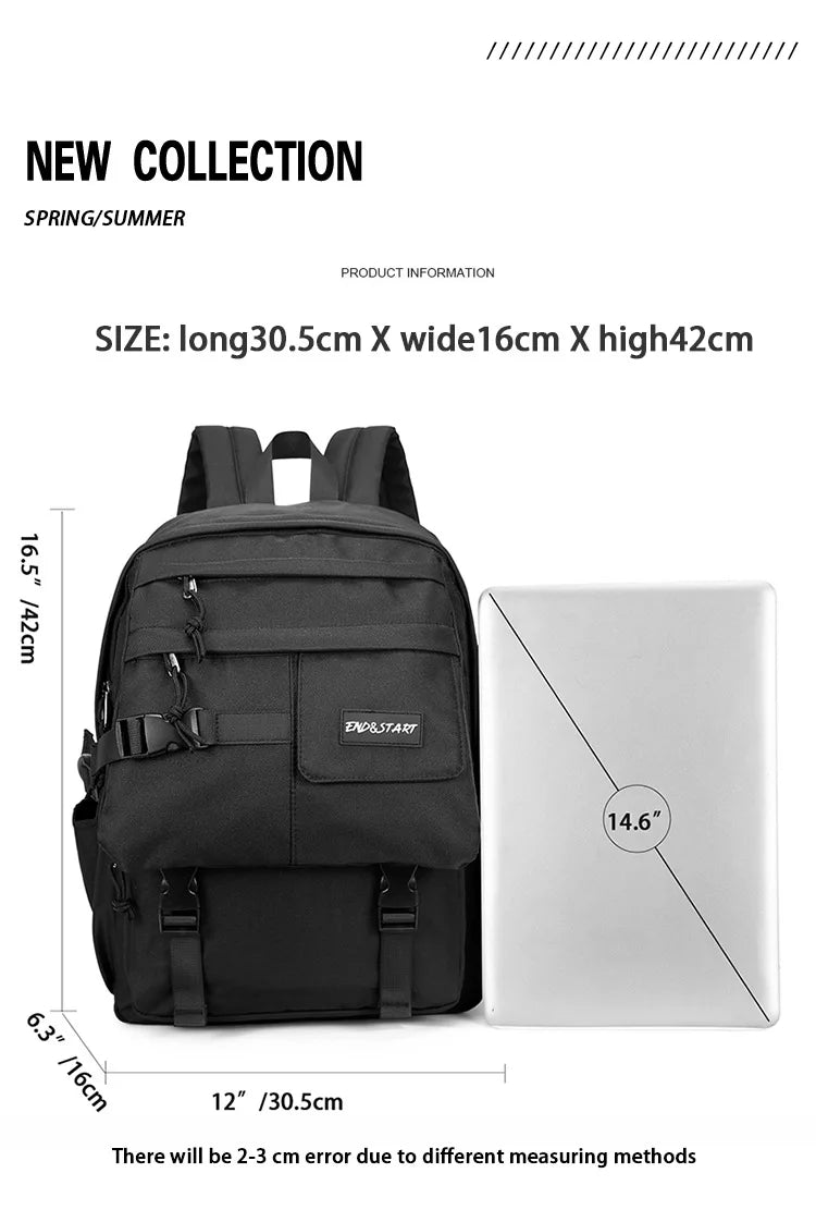 Japanese Style Oxford Backpacks Men Large-capacity Outdoor Men's Backpacks Multiple Pockets Travel Back Bag Students Schoolbags - Clikcy
