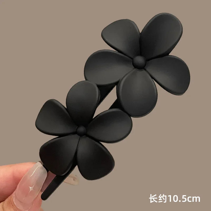 New Hair Clips Accessories Elegant Fashion Frosted Butterfly Flower Barrettes Women Simplicity Hairpins Simple Duckbill Headwear - Clikcy