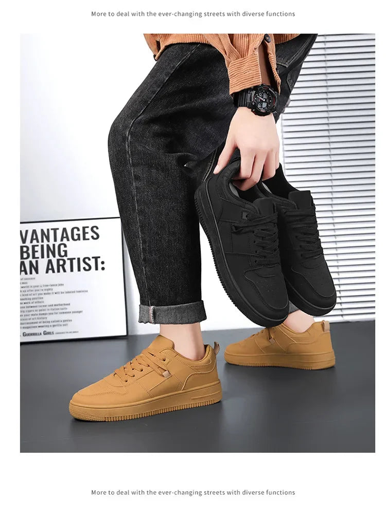 Men's Breathable Spring Summer Casual Shoes Student Fashion All-Match Lightweight Sporty Board Shoes Comfortable Rubber Sole