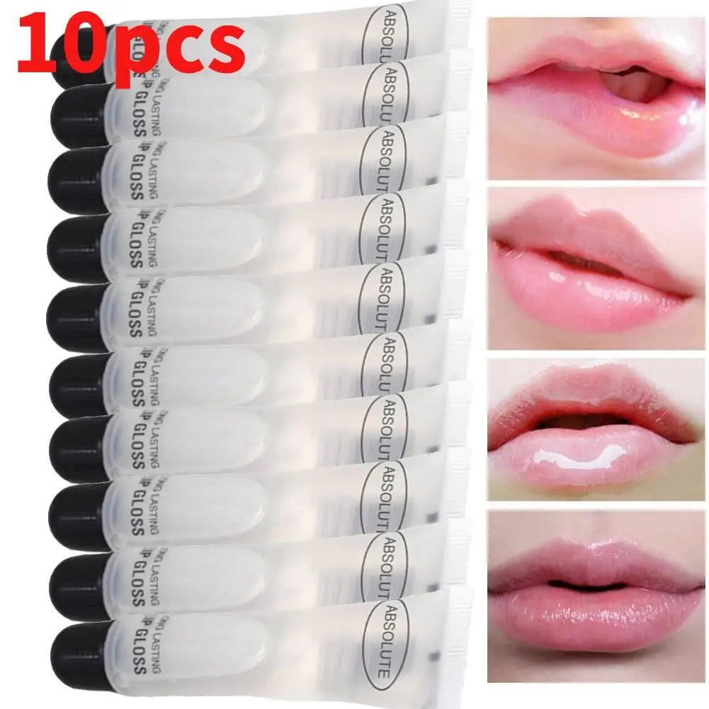 10pcs Big Lips Plumper Moisturizer Plumper Lip Gloss Long Lasting Sexy Big Lips Pump Transparent Waterproof Volume Lip Clear - Clikcy