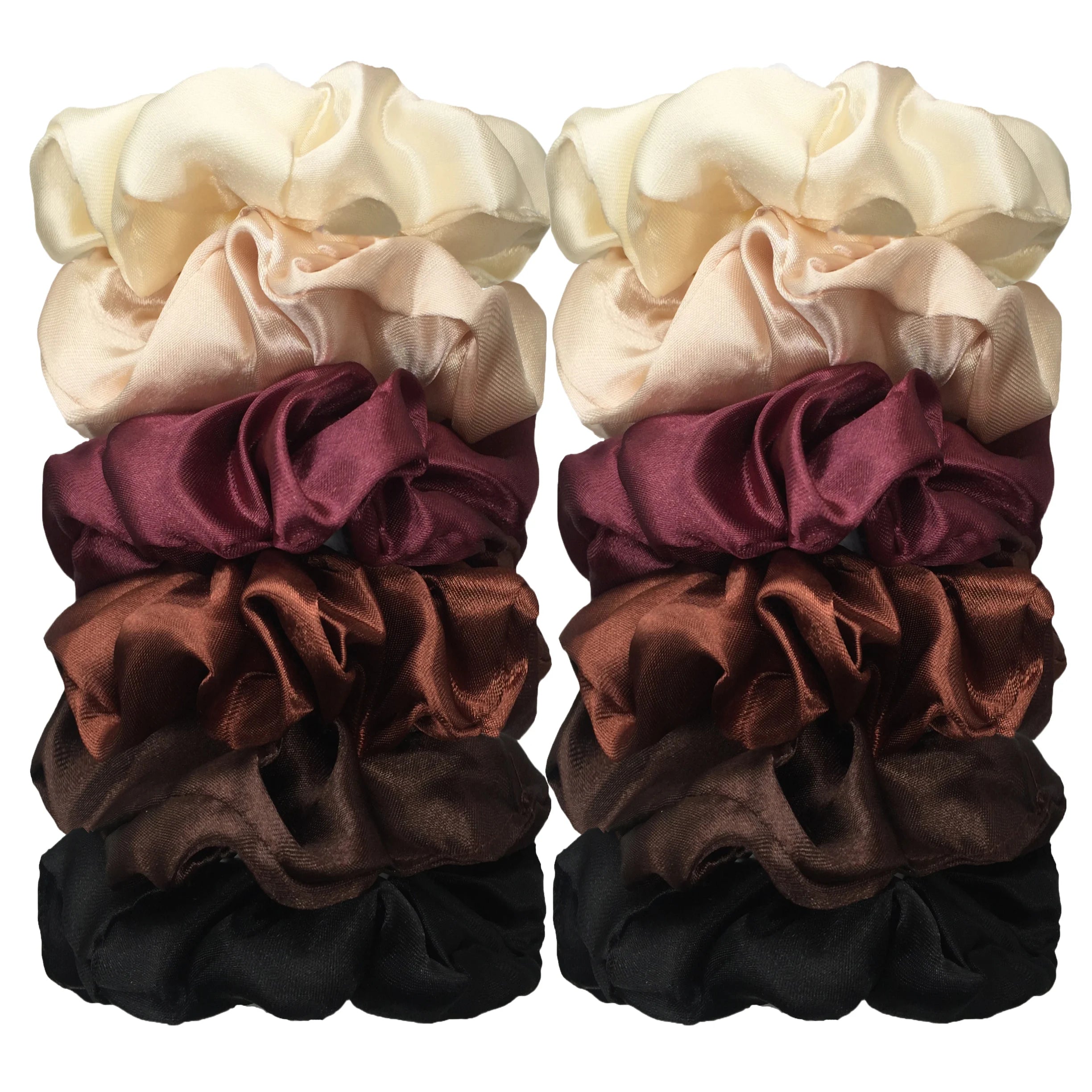 12PCS Soft fashion Satin Colorful Intestine Hair Band Hair Accessories hair scrunchies Headwear For Ponytail Cute Causal Women - Clikcy