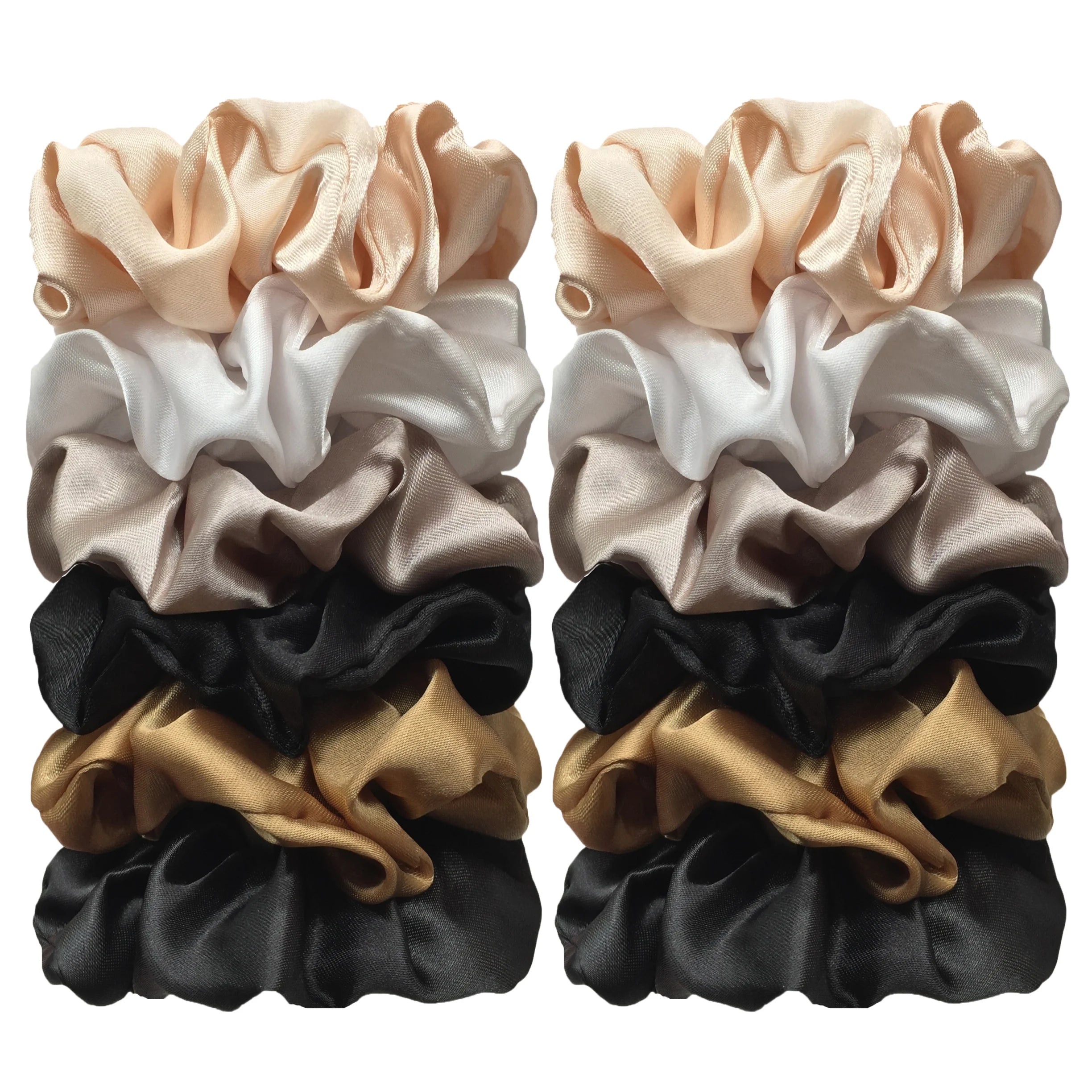 12PCS Soft fashion Satin Colorful Intestine Hair Band Hair Accessories hair scrunchies Headwear For Ponytail Cute Causal Women - Clikcy