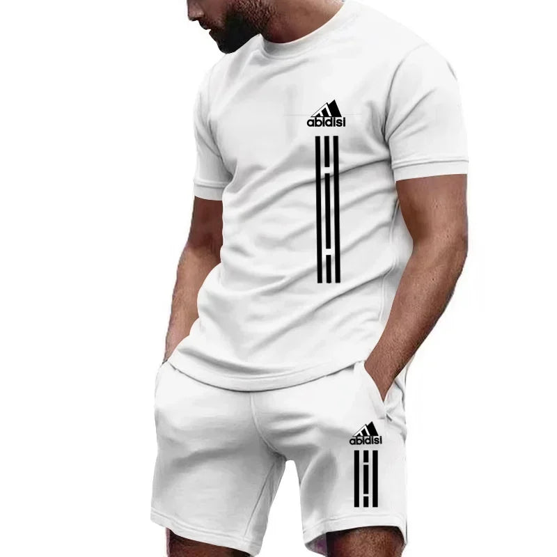 Summer Men's Sets Fashion Tracksuit Men Short Sleeve T Shirts+Sport Shorts Suit Men Casual Men Clothing Mens Joggers Sets M-3XL - Clikcy