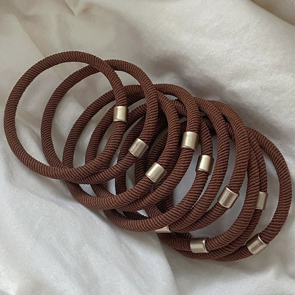 10PCS High elasticity black hair tie headband for women, simple hair tie, versatile, durable ponytail headband headpiece - Clikcy