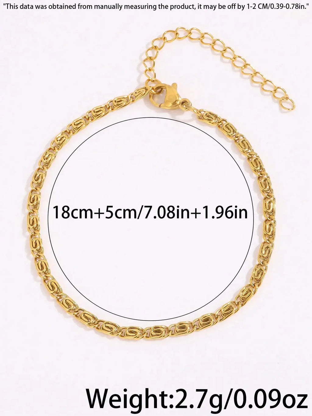 1 Piece Of Simple Casual Fashion Stainless Steel Round Snake Flat Snake Bracelet Is Suitable For Daily Wear, Gifts For Couples - Clikcy