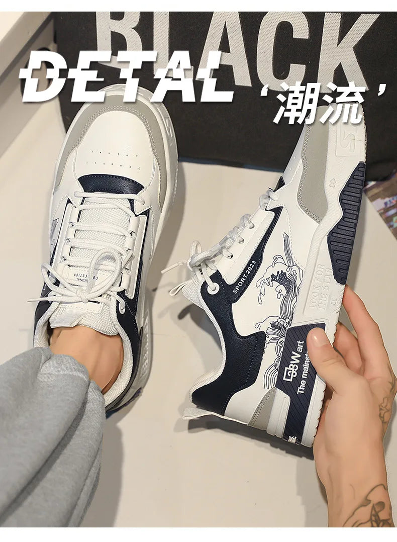 Skateboarding Shoes for Men Male Running Breathable Sports board White Shoes Sneakers Men Shoes Brand Casual Shoes for Men - Clikcy