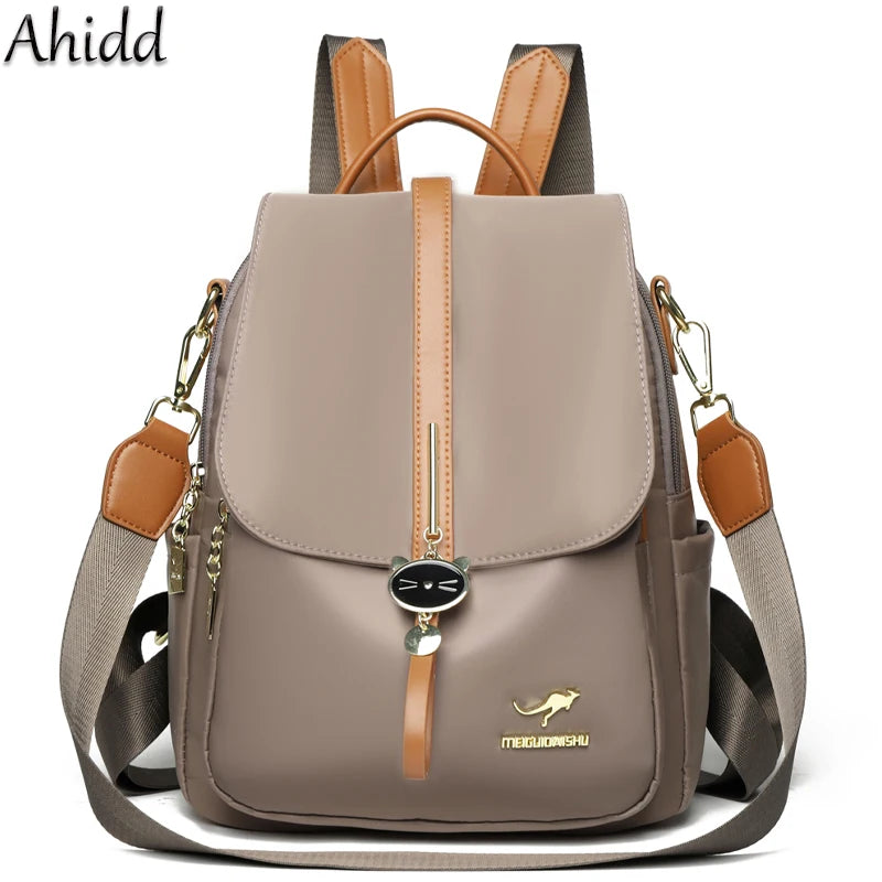 Cute Pendant Backpack Women Waterproof Nylon Back Pack Fashion College Daypack High Capacity School Bag for Girls Travel Bag - Clikcy