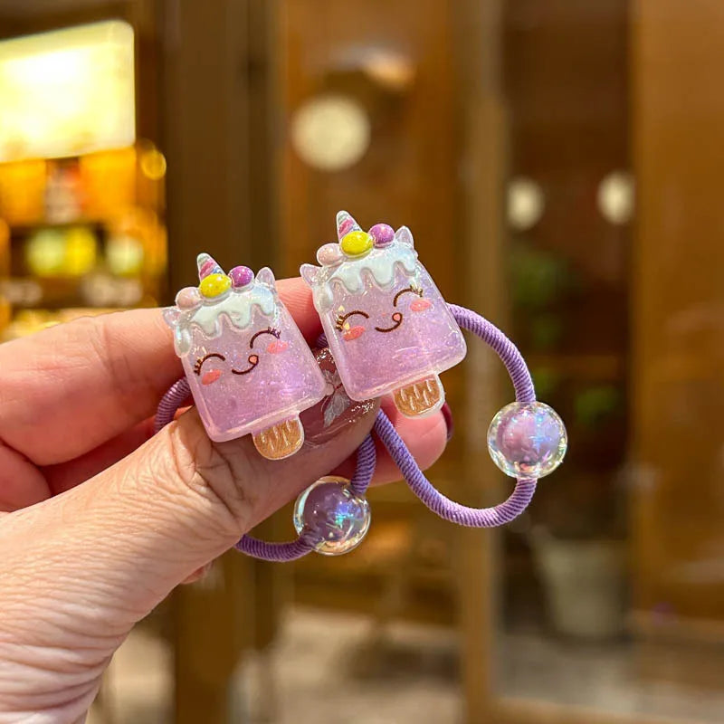 2PCS Lovely Rainbow Elastic Hair Bands for Girls Children's Hair Accessories Baby Headwear Ties Flexible And Stylish - Clikcy