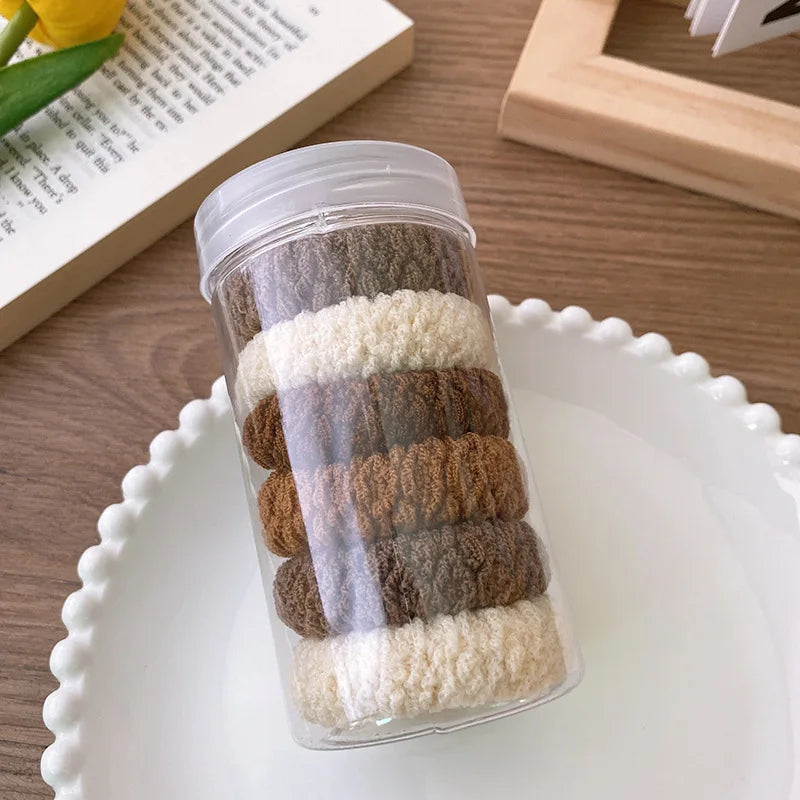 6PCS New Fashion Boutique Simple Thicken Ponytail Holders Rubber Band  Elastic Hair Bands Women Girls Hair Accessories Headwear - Clikcy