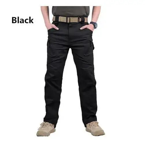 Mens Waterproof Cargo Pants Elastic Multiple Pocket SWAT Combat Trousers Outdoor Joggers Pant Tactical Hiking Hunting Pants Men - Clikcy
